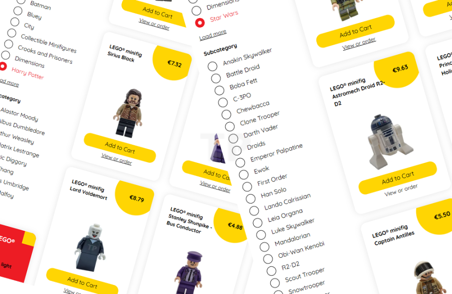 New format: loose Harry Potter and Star Wars minifigures