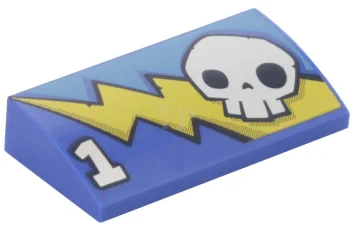 LEGO Pendenza curvo 2 x 4 x 2/3 con fulmine e…