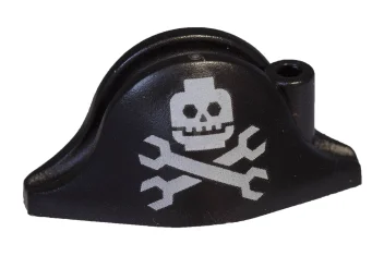 LEGO Minifig, Headgear Hat, Pirate Bicorne with Minifigure Skull and Wrenches…