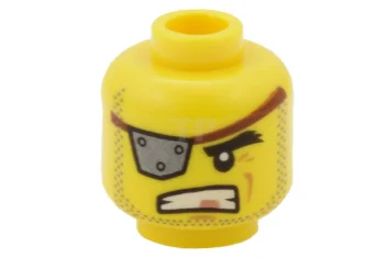 LEGO Minifig testa con modello di toppa per occhi (MetalBeard)