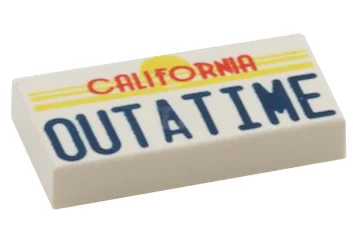 LEGO Tile 1 x 2 with 'CALIFORNIA' License Plate Pattern