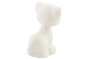 LEGO Gatto seduto con occhi color lavanda, collare e segni grigi