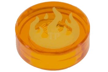 LEGO Tile 1 x 1 Round with Flame Pattern