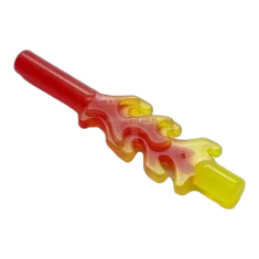 LEGO Bar 4L with Flame Protusions and Marbled Trans-Yellow Pattern