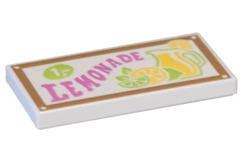 LEGO Tegel 2 x 4 met "LEMONADE" patroon