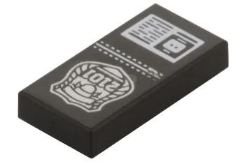 LEGO Tile 1 x 2 with Police Badge Pattern