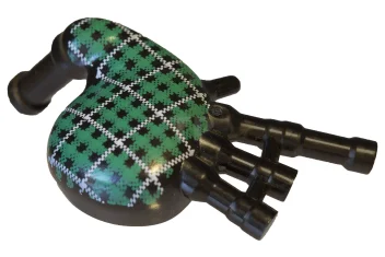 LEGO Minifig, cornamusa con motivo tartan verde e bianco