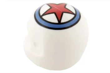 LEGO Minifig, Casco copricapo standard con stella rossa e motivo a…