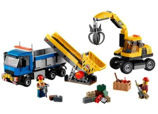 LEGO Excavator and Truck