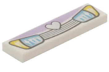 LEGO Tile 1 x 4 with Headlights and Grille with Heart…