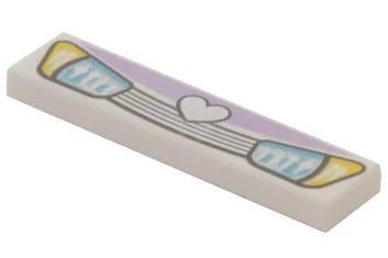 LEGO Tile 1 x 4 with Headlights and Grille with Heart…