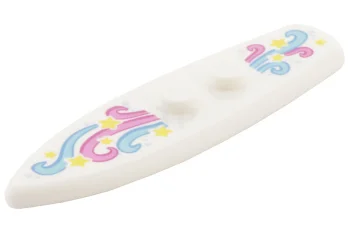 LEGO Surfboard with Swirls and Stars Pattern