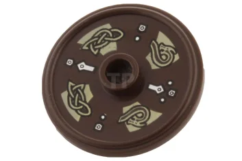 LEGO Shield Round with Stud and Dragon Knots Pattern