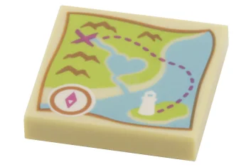 LEGO Fliese 2 x 2 mit Karte Heartlake City Bay Pattern