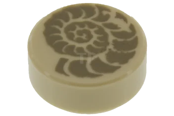 LEGO Tile 1 x 1 Round with Ammonite Fossil Pattern