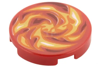 LEGO Tile 2 x 2 Round with Bottom O and Fire…