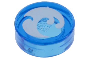 LEGO Tile 1 x 1 Round with Water Power Icon Pattern