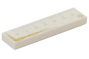 LEGO Tile 1 x 4 with Ruler with Gold Trim Pattern