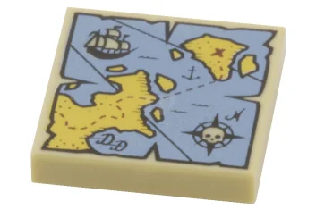 LEGO Tile 2 x 2 with Map Pattern