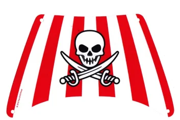 LEGO Segelboden aus Stoff 28 x 18 mit roten Streifen, Totenkopf…