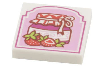 LEGO Tile 2 x 2 with Strawberry Preserves Pattern