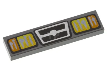 LEGO Tile 1 x 4 with Headlights and Grille Pattern