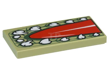 LEGO Tegel 2 x 4 met patroon van tong en krokodillentanden