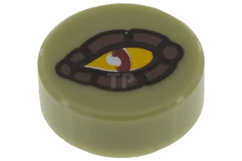 LEGO Fliese 1 x 1 Rund mit Auge Krokodil-Muster