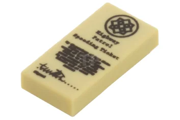 LEGO Tile 1 x 2 with Highway Patrol Speeding Ticket Pattern