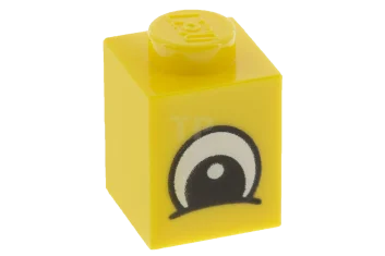 LEGO Brick 1 x 1 with Squinting Eye Pattern