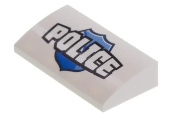 LEGO Slope Curved 2 x 4 x 2/3 with "POLICE" Badge…