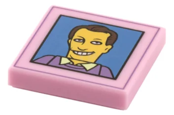 LEGO Tile 2 x 2 with Simpsons Male Character Photograph Pattern
