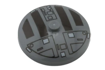 LEGO Dish 4 x 4 Inverted with TIE Hatch Pattern