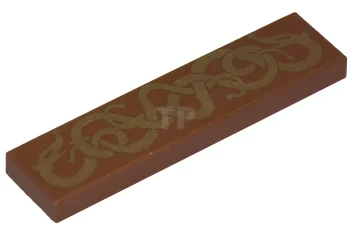 LEGO Tile 1 x 4 with Viking Snakes Pattern