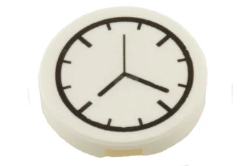 LEGO Tile, Round 2 x 2 with Clock Pattern and Bottom…