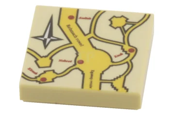 LEGO Tile 2 x 2 with Map Marauder's Pattern