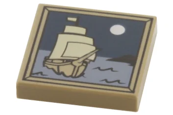 LEGO Tile 2 x 2 with Sailing Ship Pattern