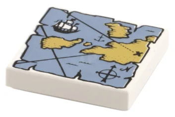 LEGO Tile 2 x 2 with Map with "X" Pattern