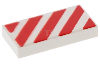 LEGO Tile 1 x 2 with Diagonal Stripes Pattern
