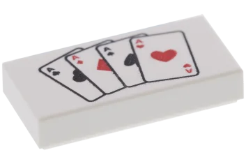 LEGO Tile 1 x 2 with Playing Cards Pattern