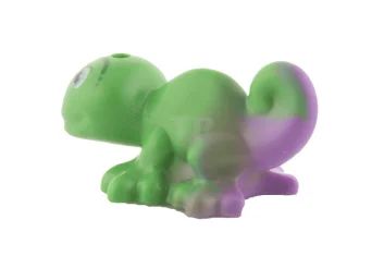 LEGO Kameleon met blauwe en zwarte ogen en gemarmerd medium lavendelpatroon