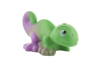 LEGO Kameleon met blauwe en zwarte ogen en gemarmerd medium lavendelpatroon