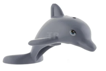 LEGO Dolphin, Jumping with Bottom Axle Holder and Blue Eyes Pattern