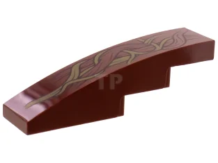 LEGO Pendenza curvo 4 x 1 con motivo di viti intrecciate