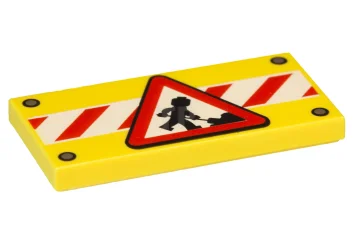 LEGO Carreau 2 x 4 avec panneau de signalisation routière motif…