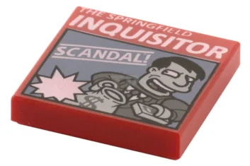 LEGO Tegel 2 x 2 met "THE SPRINGFIELD INQUISITOR" Patroon