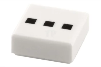 LEGO Carreau 1 x 1 avec motif de 3 carrés noirs.