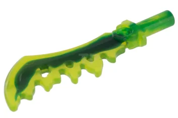 LEGO Minifig, Weapon Sword, Serrated with Marbled Dark Green Pattern