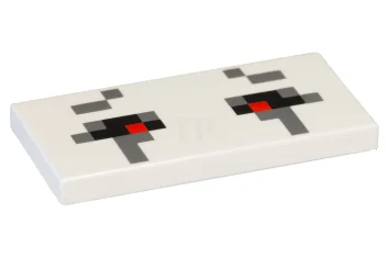 LEGO Tile 2 x 4 with Pixelated Eyes Pattern (Ghast)