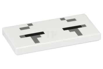 LEGO Tile 2 x 4 with Pixelated Eyes Pattern (Ghast)